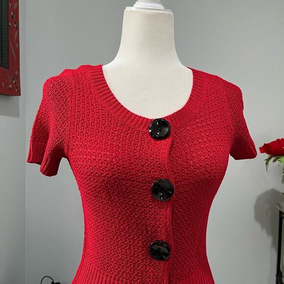 NEW Ann Taylor Silk Ribbed Open Knit Button Front Cardigan Sweater Jacket XS NWT - Picture 2 of 16